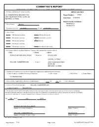 Committee's Report