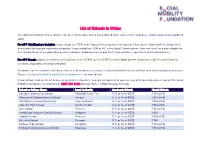 List of Schools in Wales