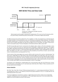 MSF Signal Technical Data