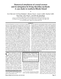 Numerical Simulation of Coastal Erosion and Its Mitigation by Living Shoreline Methods: a Case Study in Southern Rhode Island By