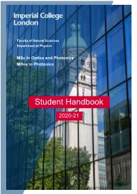 Optics Msc Handbook