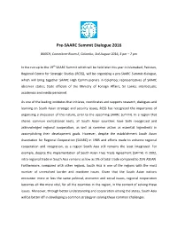 Pre-SAARC Summit Dialogue 2016