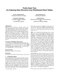 Prefix Hash Tree an Indexing Data Structure Over Distributed Hash
