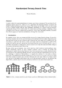 Randomized Ternary Search Tries