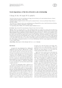 Scale Dependence of the Beta Diversity-Scale Relationship