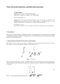 Time Desynchronization and Ehrenfest Paradox