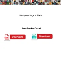 Wordpress Page Is Blank
