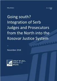 Integration of Serb Judges and Prosecutors from the North Into the Kosovar Justice System