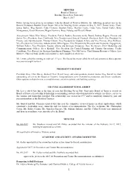 MINUTES Board of Trustees Bowling Green State University May 5, 2017