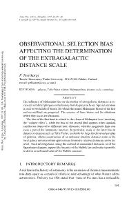 Observational Selection Bias Affecting the Determination of the Extragalactic Distance Scale