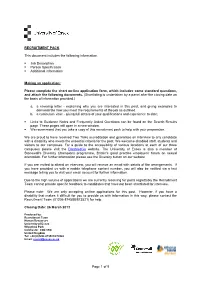 Page 1 of 9 RECRUITMENT PACK This Document Includes The