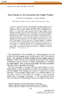 Some Results on the Generalized Star-Height Problem