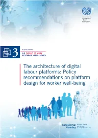 The Architecture of Digital Labour Platforms: Policy Recommendations on Platform Design for Worker Well-Being
