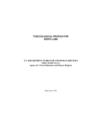 Toxicological Profile for Beryllium
