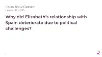 Why Did Elizabeth's Relationship with Spain Deteriorate Due to Political