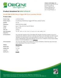 Acvr2b (NM 007397) Mouse Tagged ORF Clone Lentiviral Particle Product Data