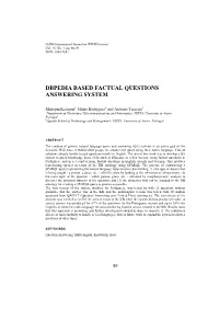 Dbpedia Based Factual Questions Answering System