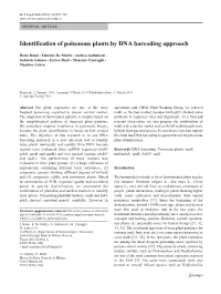 Identification of Poisonous Plants by DNA Barcoding Approach