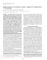 Superactivation of an Immune Response Triggered by Oligomerized T Cell Epitopes