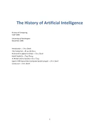 The History of Artificial Intelligence