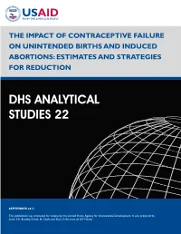 The Impact of Contraceptive Faillure on Unintended Births and Induced