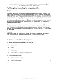 A Philosophy of Technology for Computational Law