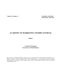 Academy of Marketing Studies Journal