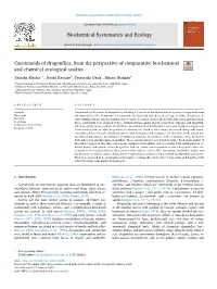 Carotenoids of Dragonflies, from the Perspective of Comparative