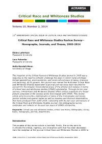 Critical Race and Whiteness Studies