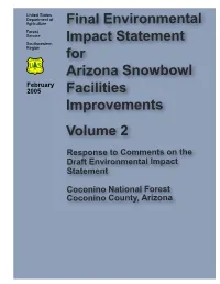FEIS for Arizona Snowbowl Facilities Improvements