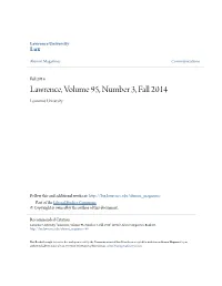 Lawrence, Volume 95, Number 3, Fall 2014 Lawrence University