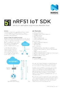 Nrf51 Iot SDK SDK for Iot Applications Using Ipv6 Over Bluetooth Smart