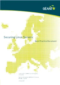 Securing Linux Servers Best Practice Document