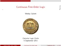 Continuous First-Order Logic