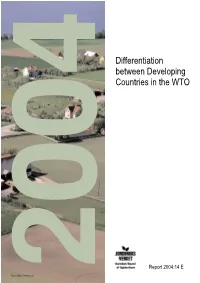 Differentiation Between Developing Countries in the WTO