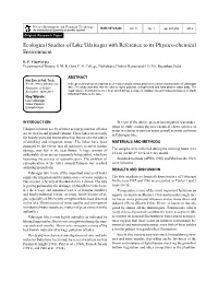 Ecological Studies of Lake Udaisagar with Reference to Its Physico-Chemical Environment