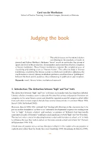 Judging the Book