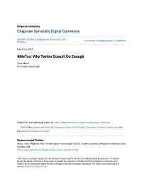 Metoo: Why Twitter Doesn't Do Enough