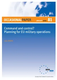 Planning for EU Military Operations