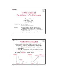 18-447 Lecture 21: Parallelism – ILP to Multicores Parallel