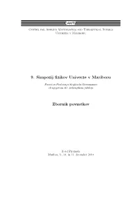 9. Simpozij Fizikov Univerze V Mariboru Zbornik Povzetkov