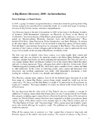 A Big History Directory, 2009: an Introduction