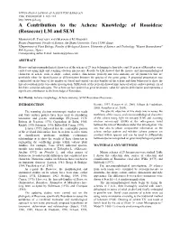 A Contribution to the Achene Knowledge of Rosoideae (Rosaceae) LM and SEM