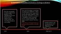 A Timeline of Ranked-Choice Voting in Maine
