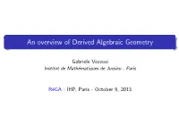 An Overview of Derived Algebraic Geometry