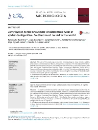 Contribution to the Knowledge of Pathogenic Fungi of Spiders In