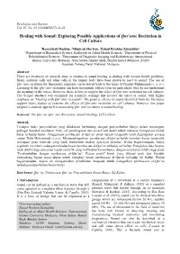 Healing with Sound: Exploring Possible Applications of Qur’Anic Recitation in Cell Culture