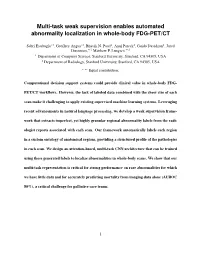 Multi-Task Weak Supervision Enables Automated Abnormality Localization in Whole-Body FDG-PET/CT