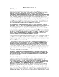 Politics of Environment — II by Anil Agarwal It Looks As If Environment Is