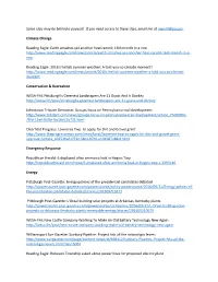 Some Clips May Be Behind a Paywall. If You Need Access to These Clips, Email Me at Menoll@Pa.Gov. Climate Change Reading Eagl